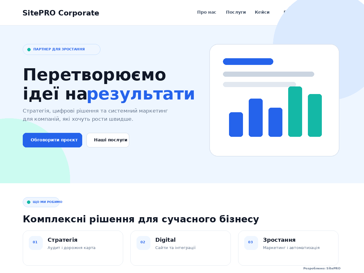 Попередній перегляд SitePRO Corporate
